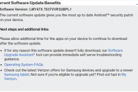Samsung Galaxy Tab 4 (8-inch and 10.1-inch) receive Verizon Security Update