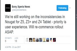 Sony Xperia Z5, Z3+ and Z4 Tablet Nougat update will resume ASAP, says Sony