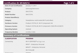 Galaxy J7 2017 (SM-S727VL) for Tracphone gets certified by WiFi Alliance