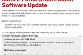 Verizon Moto Z Droid and Z Force Droid OTA update rolling out, build NCL25.86-11-4-6