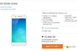Oppo A39 released in Philippines, priced ₱10,990.00
