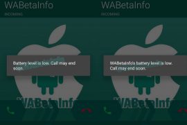 Latest WhatsApp beta update includes low battery notification during calls