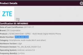 ZTE Blade A520 to release soon, support page is live and certified at Bluetooth SIG