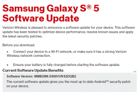Verizon Galaxy S5 OTA update rolling out with February security patch, build G900VVRS2DQB2