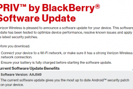 Verizon BlackBerry Priv receives January Security update, build AAJ049