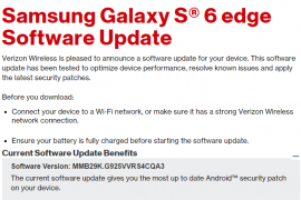 Verizon Galaxy S6 Edge update rolling out with January security patch, build G925VVRS4CQA3