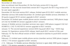 Huawei Nova Nougat beta update build B361 rolling out for those on B153 and B170