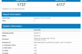 Xiaomi Mi Mix Nougat update under testing, spotted on GeekBench