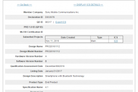 New Sony Xperia phone certified by Bluetooth SIG