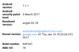 Google Nexus 6P March security patch will be rolling out next week with build N4F26T