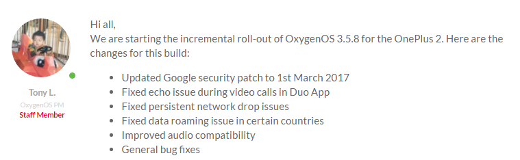OnePlus 2 OxygenOS 3.5.8