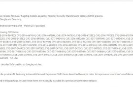 Samsung releases March Android security update details