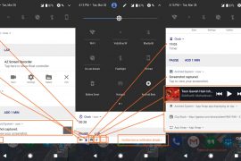 Android O: Icon of notifications below the current view are shown in bottom bar of the shade