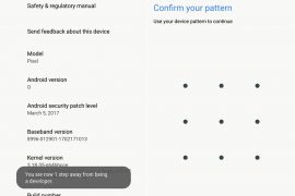 Enabling Developer option on Android O requires your screen unlock password if you have set one