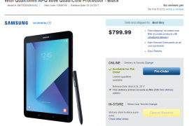 Galaxy Tab S3 price set at $799 in Canada, pre-order begins at Best Buy