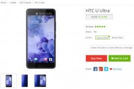 HTC U Ultra releases in India, priced Rs. 59,999