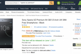 Sony Xperia XZ Premium pre-order begins in UK for £649, will begin shipping in June