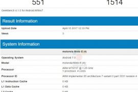 Moto E4 specs revealed at Geekbench
