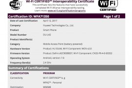 Huawei DLI-L22 and DLI-L42 with Android 7.0 on-board clear Wi-Fi Alliance