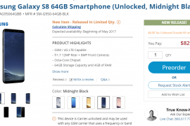 Unlocked Galaxy S8 and S8+ goes on pre-order at B&H, priced $830 and $930