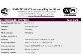 New Samsung phone (SM-G888N0) gets certfied by WiFi Alliance