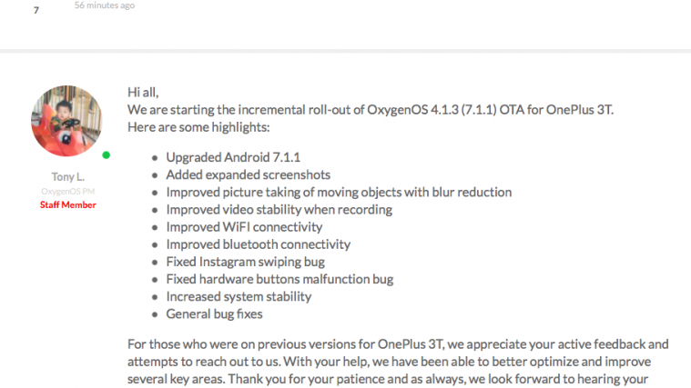 OnePlus OxygenOS 4.1.3