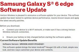 Verizon Galaxy S6 and S6 Edge Nougat update rolling out, build G920VVRS4DQD1 and G925VVRS4DQD1