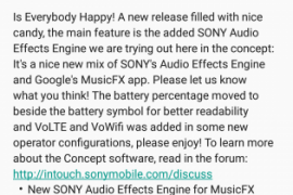 Sony Audio Effects engine, new battery indicator introduced in latest Xperia X concept update