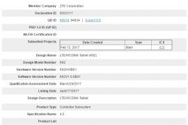ZTE K92 Android tablet certified by Bluetooth SIG