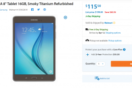 Deal: Galaxy Tab A 8.0 WiFi (2015) available for $115.50 on Walmart