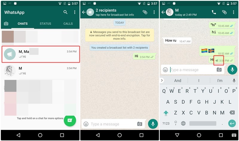 send a broadcast message android whatsapp