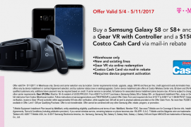 Deal: Buy T-Mobile Galaxy S8 from Costco and get $150 cash card and Gear VR with Controller for free