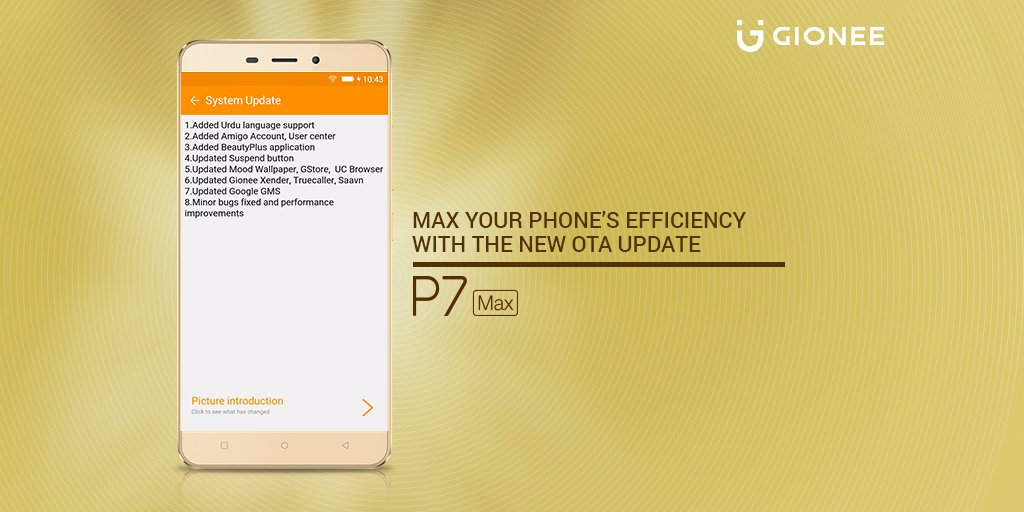 Gionee P7 Max update rolling out with performance improvements