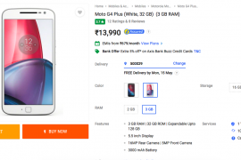 Moto G4 Plus Deal: Get 3GB+32GB variant in white for INR 13,990 (INR 2000 off)