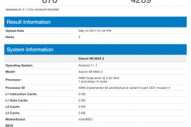 Xiaomi Mi Max 2 hits Geekbench with Snapdragon 625 processor, 4GB RAM and Android 7.1.1