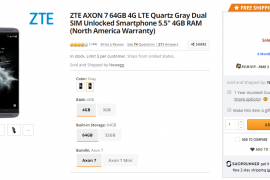 Deal: Get ZTE Axon 7 with 4GB RAM and 64GB storage for $330 at Newegg ($70 off)