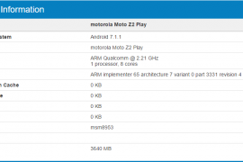 Motorola Moto Z2 Play benchmarks available at Geekbench, specs confirmed too