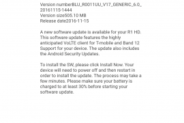 BLU R1 HD (non-Prime) receives VoLTE and Band 12 support for T-Mobile