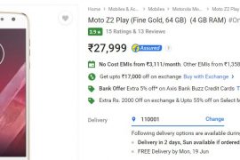 Moto Z2 Play launched in India for Rs. 27,999