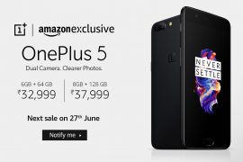 OnePlus 5 to go on sale again on June 27th in India