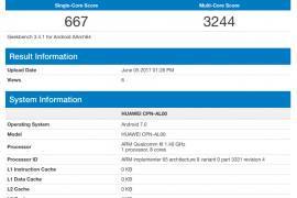 Huawei CPN-AL00 leaks with Snapdragon 430 processor and 3GB RAM at Geekbench