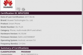Huawei DLI-TL20 hits WiFi Alliance, gears up for release in short future