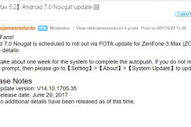 Asus Zenfone 3 Max (ZC520TL) now receiving Android 7.0 Nougat update