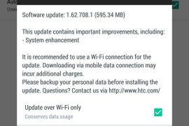 HTC U Ultra receiving an OTA update with system enhancements, software version 1.62.708.1
