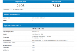 Nokia 9 with model TA-1052 spotted on Geekbench, features SD835, 4GB RAM and Android 7.1.1