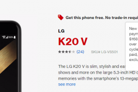 Get Verizon LG K20 V free under this deal, no monthly payments