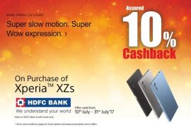 Sony Xperia XZs deal: 10% off if you buy on EMI using HDFC Credit Card