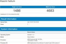 Xiaomi Helium leaks out at Geekbench with Snapdragon 617 processor, 3GB RAM and Android 7.1.2 Nougat OS