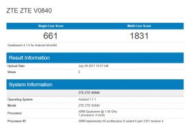 ZTE V0840 hits Geekbench, powered by Snapdragon 425 chipset and Android 7.1.1
