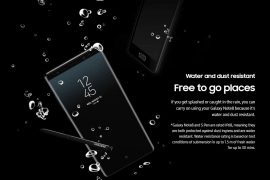 Galaxy Note 8 is waterproof with an IP68 rating